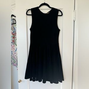 Black stretch velvet dress